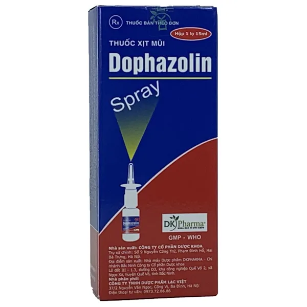 Hình ảnh Thuốc xịt Dophazolin TW2 điều trị viêm mũi, viêm tai (15ml)