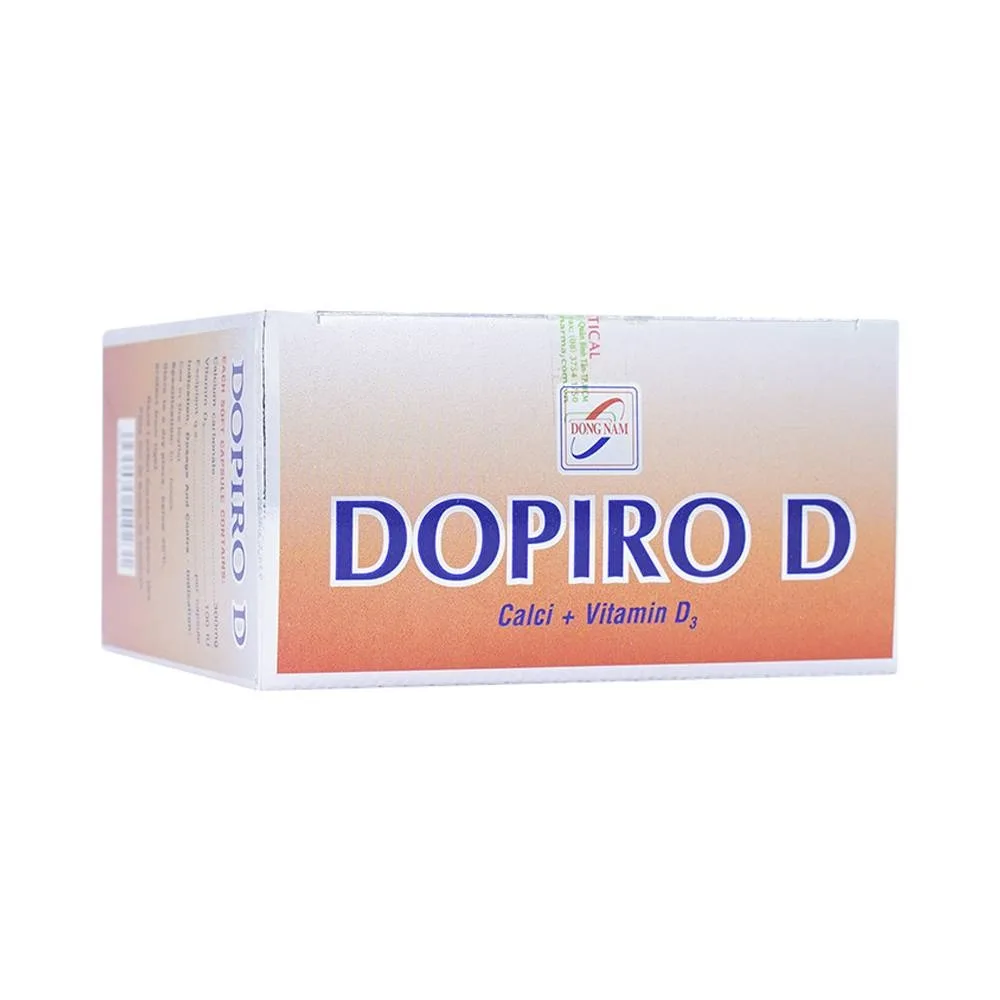 Hình ảnh Thuốc Dopiro D Đông Nam điều trị loãng xương, còi xương (10 vỉ x 10 viên)