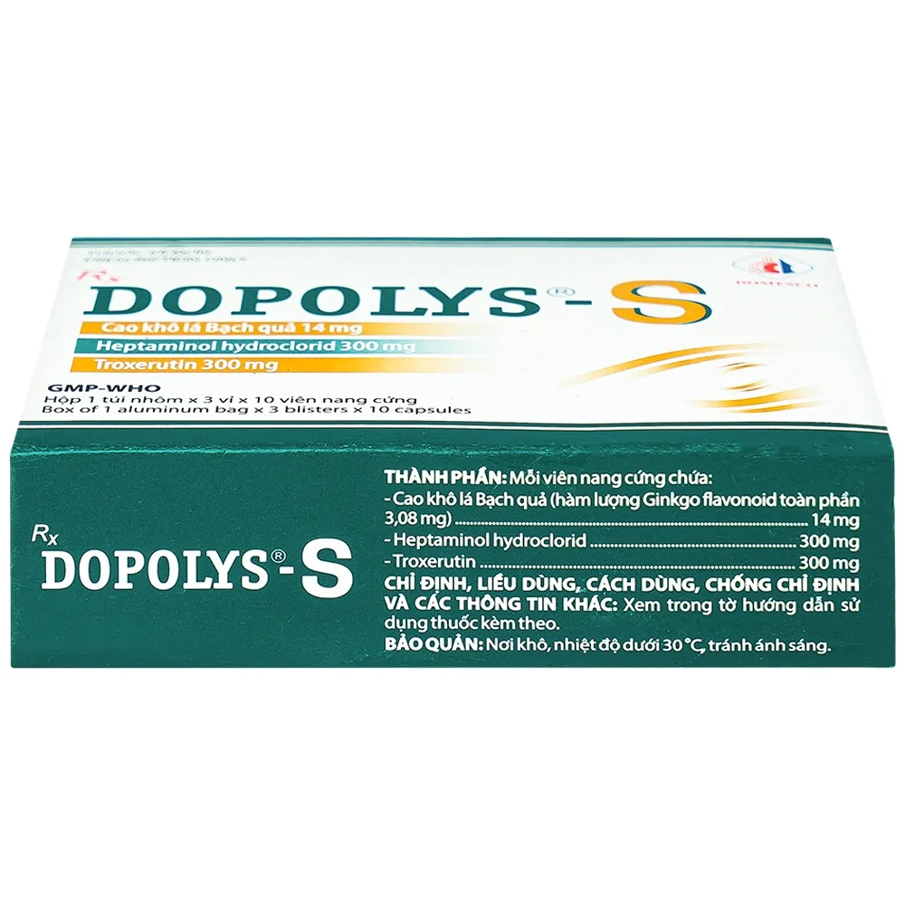 Hình ảnh Thuốc Dopolys-S Domesco điều trị triệu chứng suy tĩnh mạch bạch huyết (3 vỉ x 10 viên)
