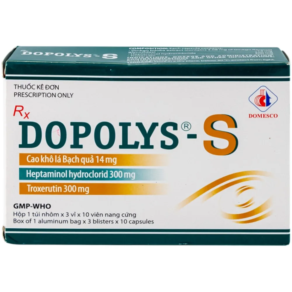 Hình ảnh Thuốc Dopolys-S Domesco điều trị triệu chứng suy tĩnh mạch bạch huyết (3 vỉ x 10 viên)