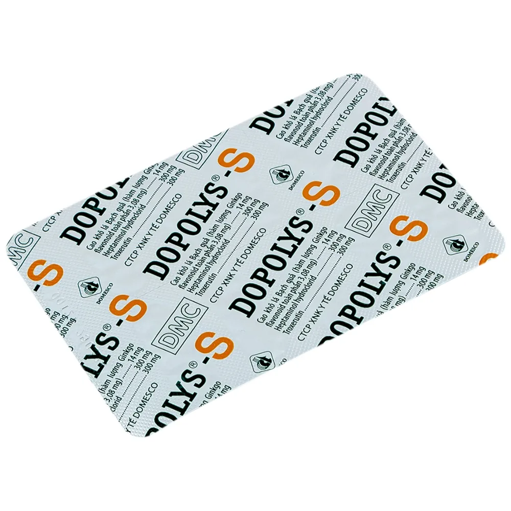 Hình ảnh Thuốc Dopolys-S Domesco điều trị triệu chứng suy tĩnh mạch bạch huyết (3 vỉ x 10 viên)