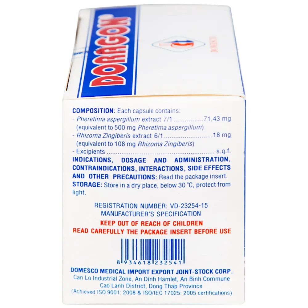 Hình ảnh Thuốc Doragon Domesco hỗ trợ hạ men gan (10 vỉ x 10 viên)