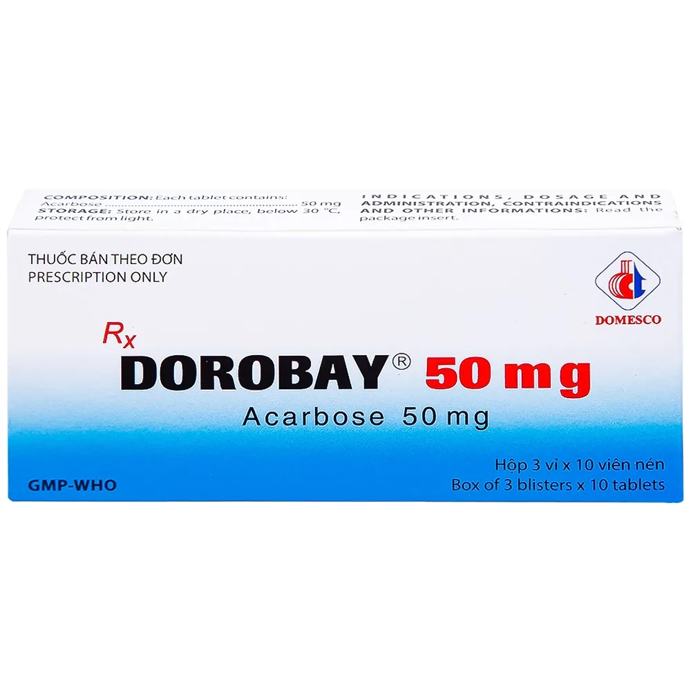 Hình ảnh Thuốc Dorobay 50mg Domesco điều trị đái tháo đường típ 2 (3 vỉ x 10 viên)