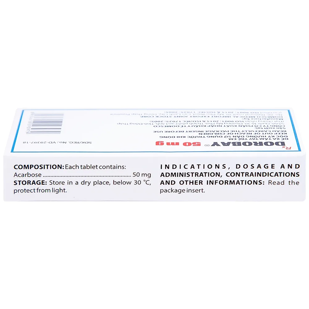 Hình ảnh Thuốc Dorobay 50mg Domesco điều trị đái tháo đường típ 2 (3 vỉ x 10 viên)