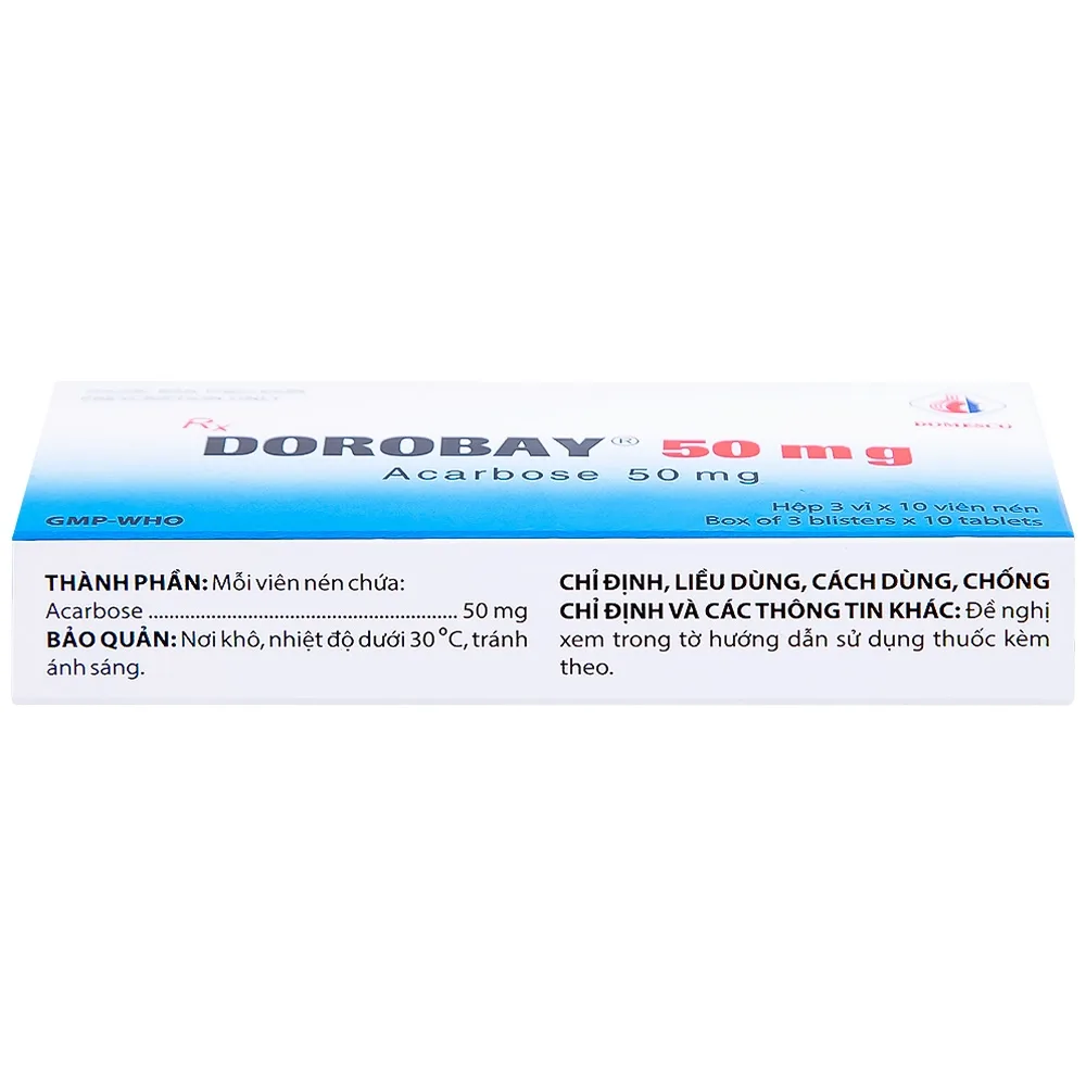 Hình ảnh Thuốc Dorobay 50mg Domesco điều trị đái tháo đường típ 2 (3 vỉ x 10 viên)