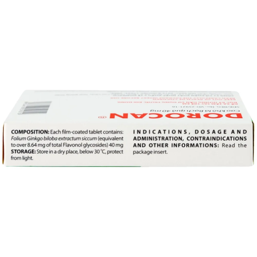 Hình ảnh Thuốc Dorocan 40mg Domesco điều trị rối loạn chú ý và trí nhớ (2 vỉ x 15 viên)