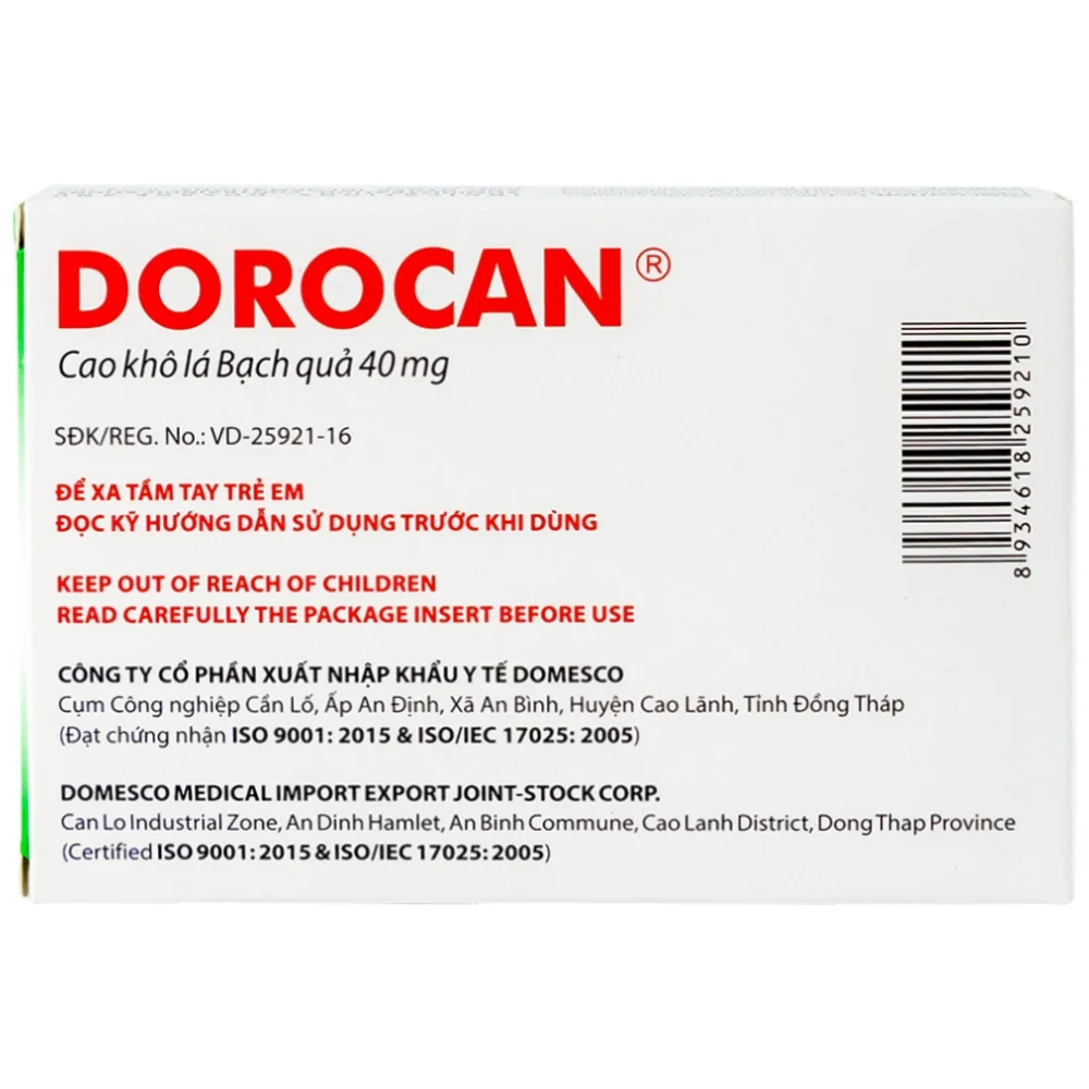 Hình ảnh Thuốc Dorocan 40mg Domesco điều trị rối loạn chú ý và trí nhớ (2 vỉ x 15 viên)