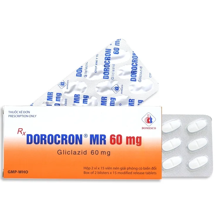 Hình ảnh Thuốc Dorocron MR 60mg Domesco điều trị đái tháo đường típ 2 (2 vỉ x 15 viên)