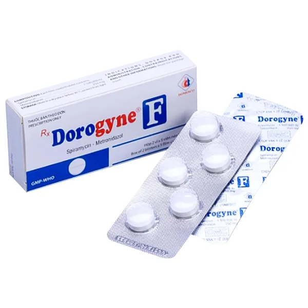 Hình ảnh Thuốc Dorogyne F Domesco điều trị các bệnh nhiễm khuẩn răng miệng cấp và mạn tính (2 vỉ x 5 viên)