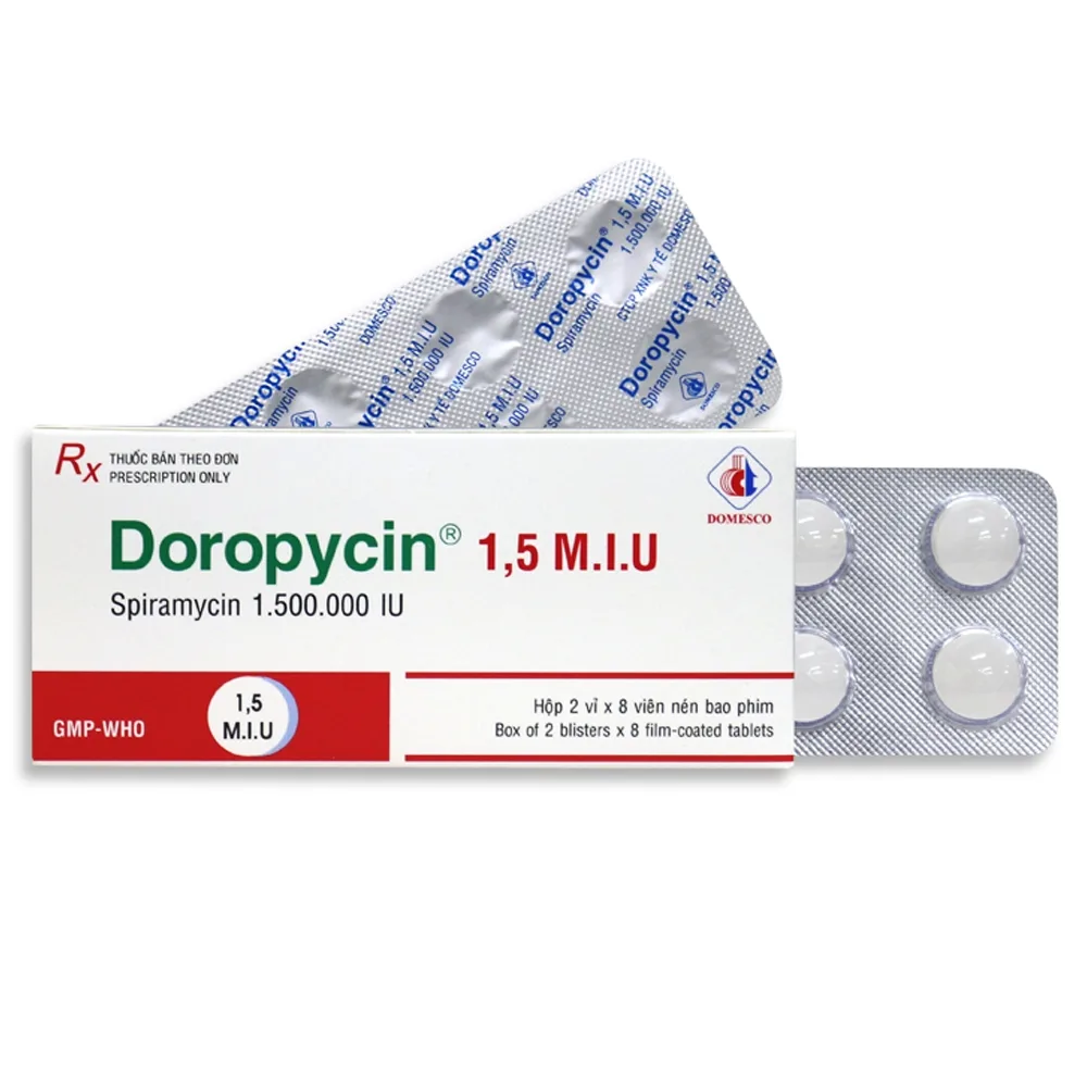 Hình ảnh Thuốc Doropycin 1.5 M.I.U Domesco điều trị nhiễm khuẩn (2 vỉ x 8 viên)