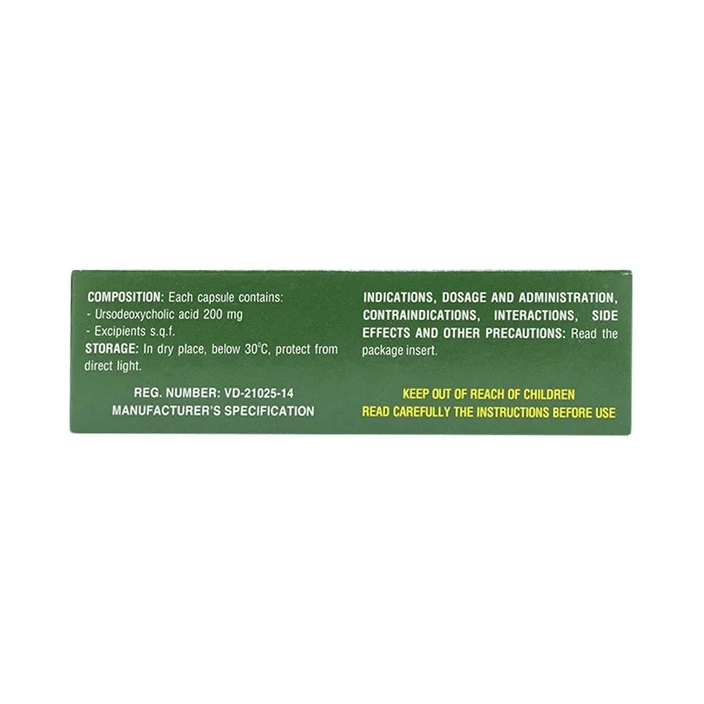 Hình ảnh Thuốc Dourso 200mg Domesco điều trị sỏi túi mật cholesterol (3 vỉ x 10 viên)