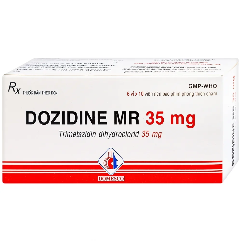 Hình ảnh Thuốc Dozidine MR 35mg Domesco điều trị triệu chứng đau thắt ngực ổn định (6 vỉ x 10 viên)
