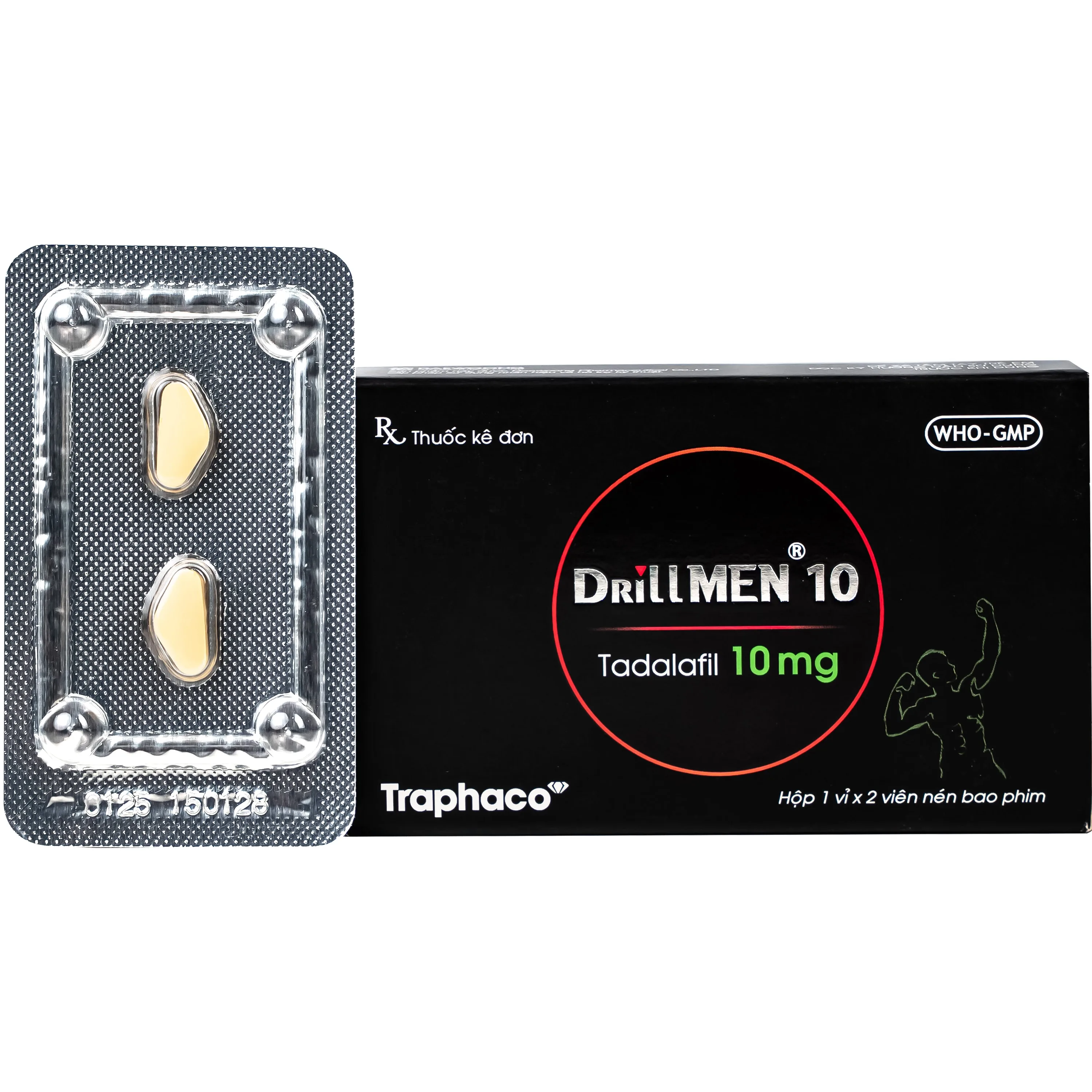 Hình ảnh Thuốc DrillMEN 10mg Traphaco điều trị rối loại cương dương (1 vỉ x 2 viên)