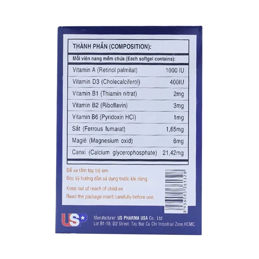 Hình ảnh Thuốc Drimy USP bổ sung vitamin, khoáng chất (10 vỉ x 10 viên)