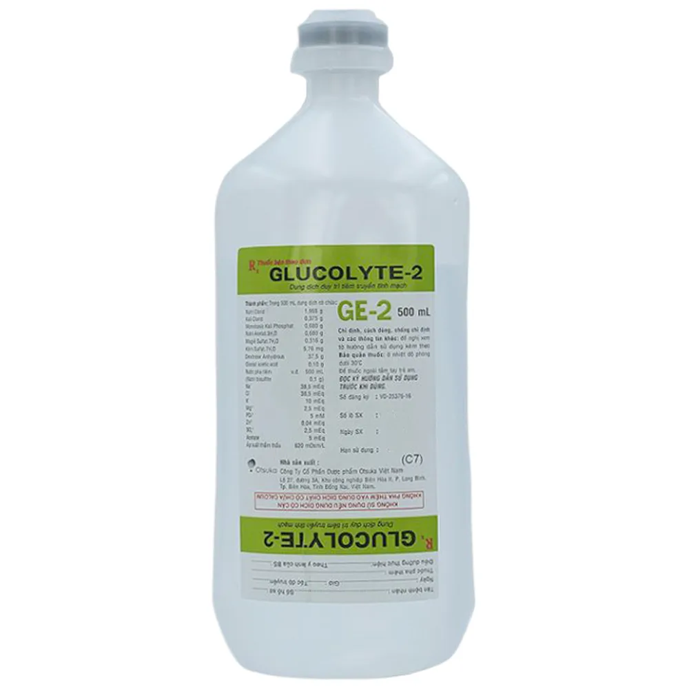 Hình ảnh Dung dịch tiêm truyền Glucolyte-2 Otsuka duy trì điều trị cho bệnh nhân trước và sau phẫu thuật (500ml)