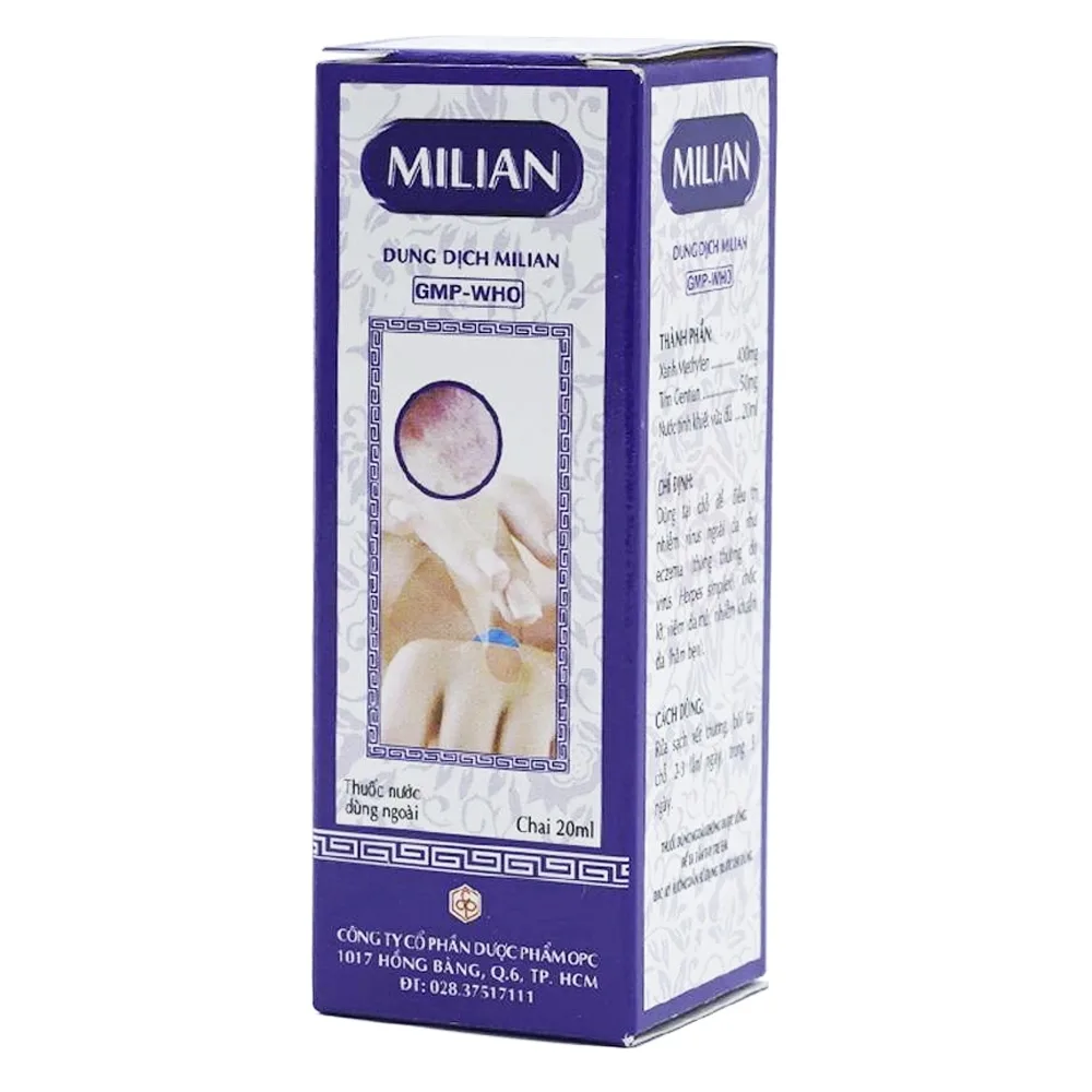 Hình ảnh Dung dịch Milian OPC điều trị nhiễm virus ngoài da, chốc lở, viêm da mủ (20ml)