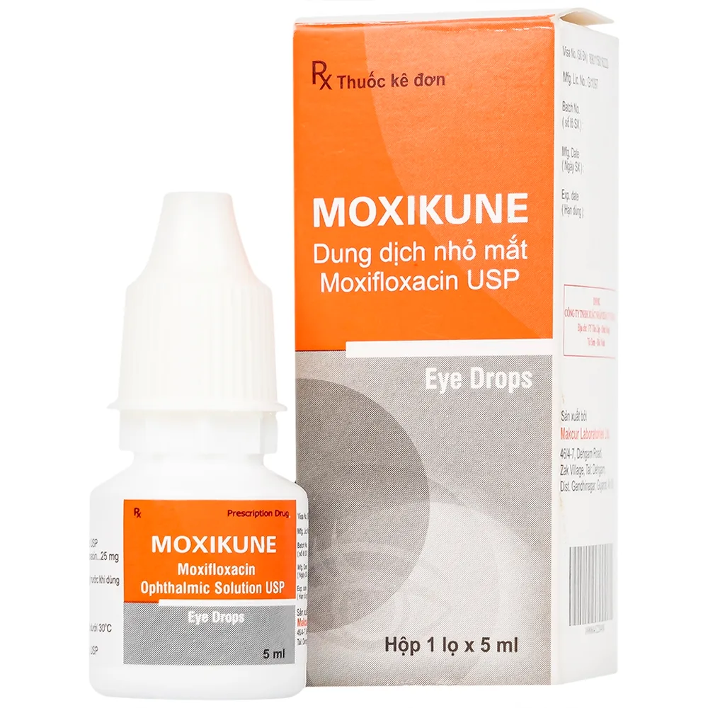 Hình ảnh Dung dịch nhỏ mắt Moxikune điều trị các tình trạng nhiễm khuẩn mắt, chống viêm sau phẫu thuật (5ml)