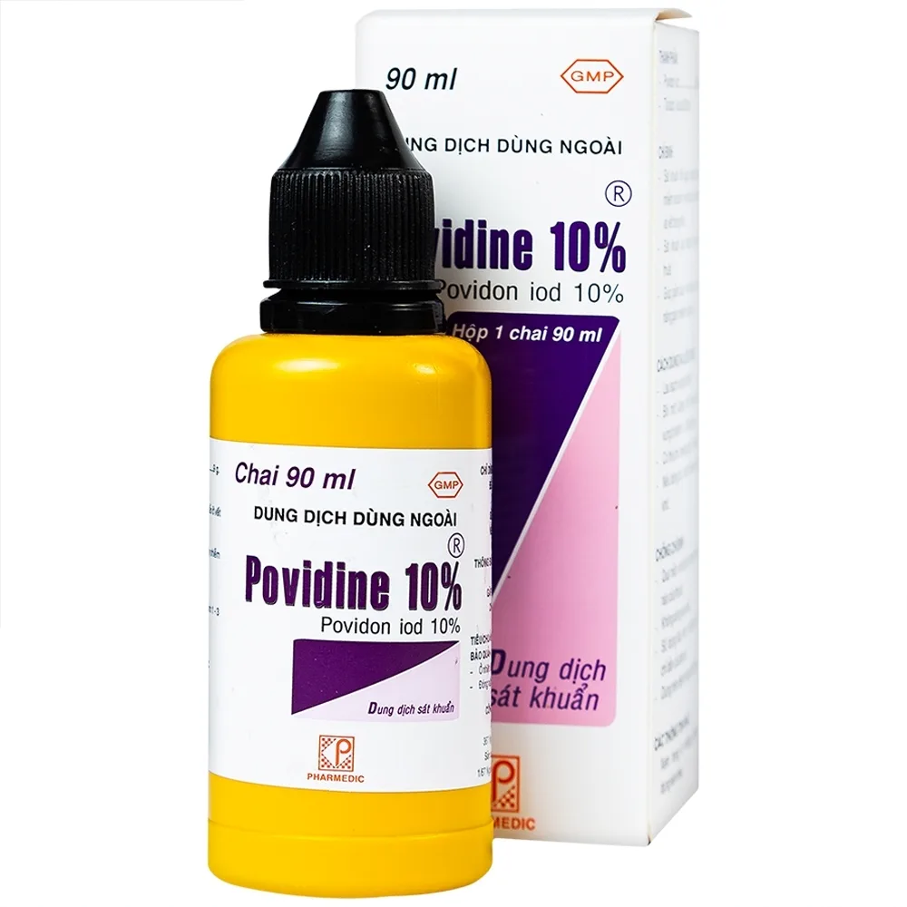 Hình ảnh Dung dịch sát khuẩn Povidine 10% Pharmedic ngăn ngừa nhiễm khuẩn ở vết cắt, vết trầy (90ml)