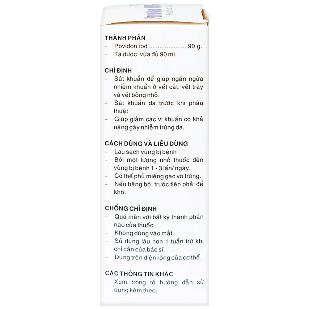 Hình ảnh Dung dịch sát khuẩn Povidine 10% Pharmedic ngăn ngừa nhiễm khuẩn ở vết cắt, vết trầy (90ml)