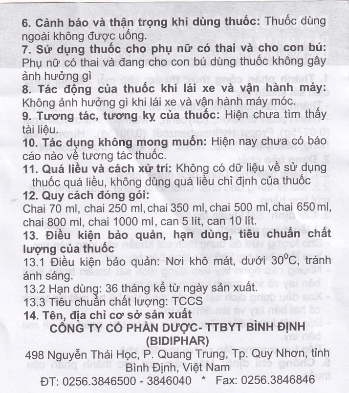 Hình ảnh Dung dịch sát khuẩn tay Bidiphar (250ml)