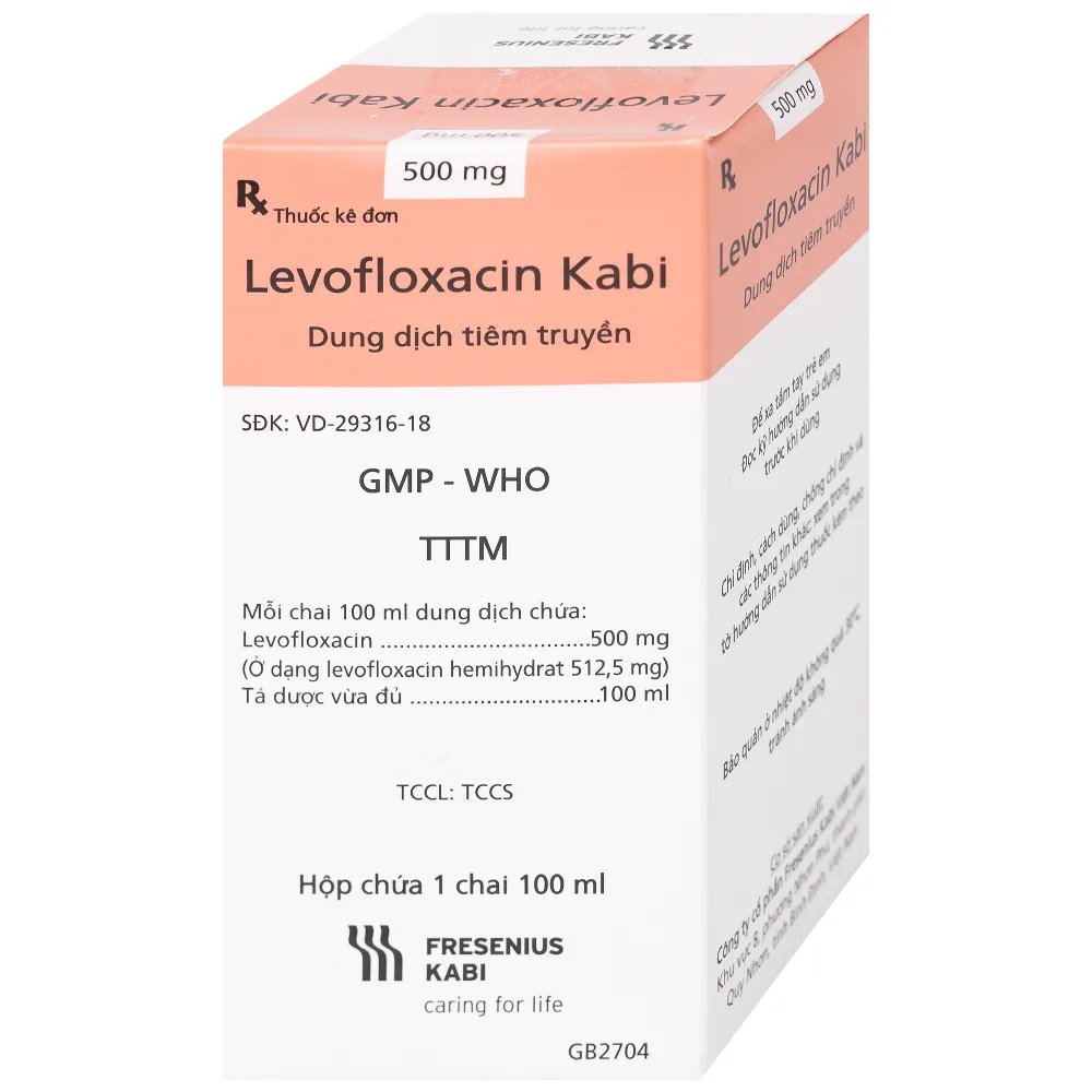 Hình ảnh Dịch tiêm truyền Levofloxacin Kabi 100ml Fresenius Kabi điều trị nhiễm khuẩn, viêm phổi