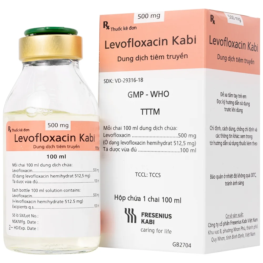 Hình ảnh Dịch tiêm truyền Levofloxacin Kabi 100ml Fresenius Kabi điều trị nhiễm khuẩn, viêm phổi