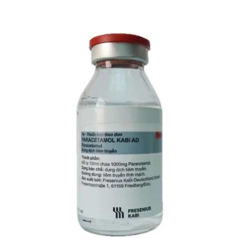 Hình ảnh Dung dịch tiêm truyền Paracetamol 1000mg Fresenius Kabi điều trị cơn đau vừa và nhẹ, các trạng thái sốt (100ml)