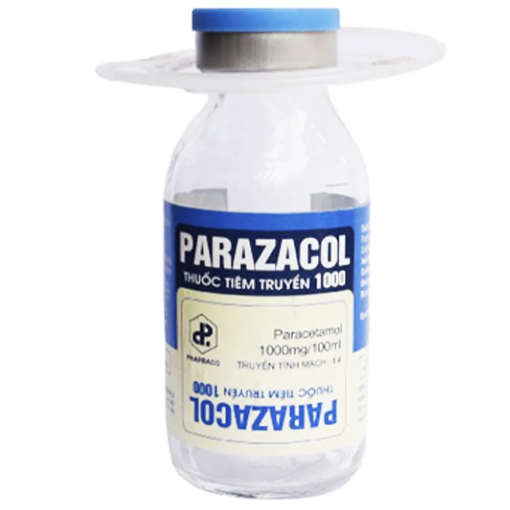 Hình ảnh Thuốc tiêm truyền Parazacol 1000 Pharbaco điều trị sốt, đau ở mức độ nhẹ và vừa (100ml)