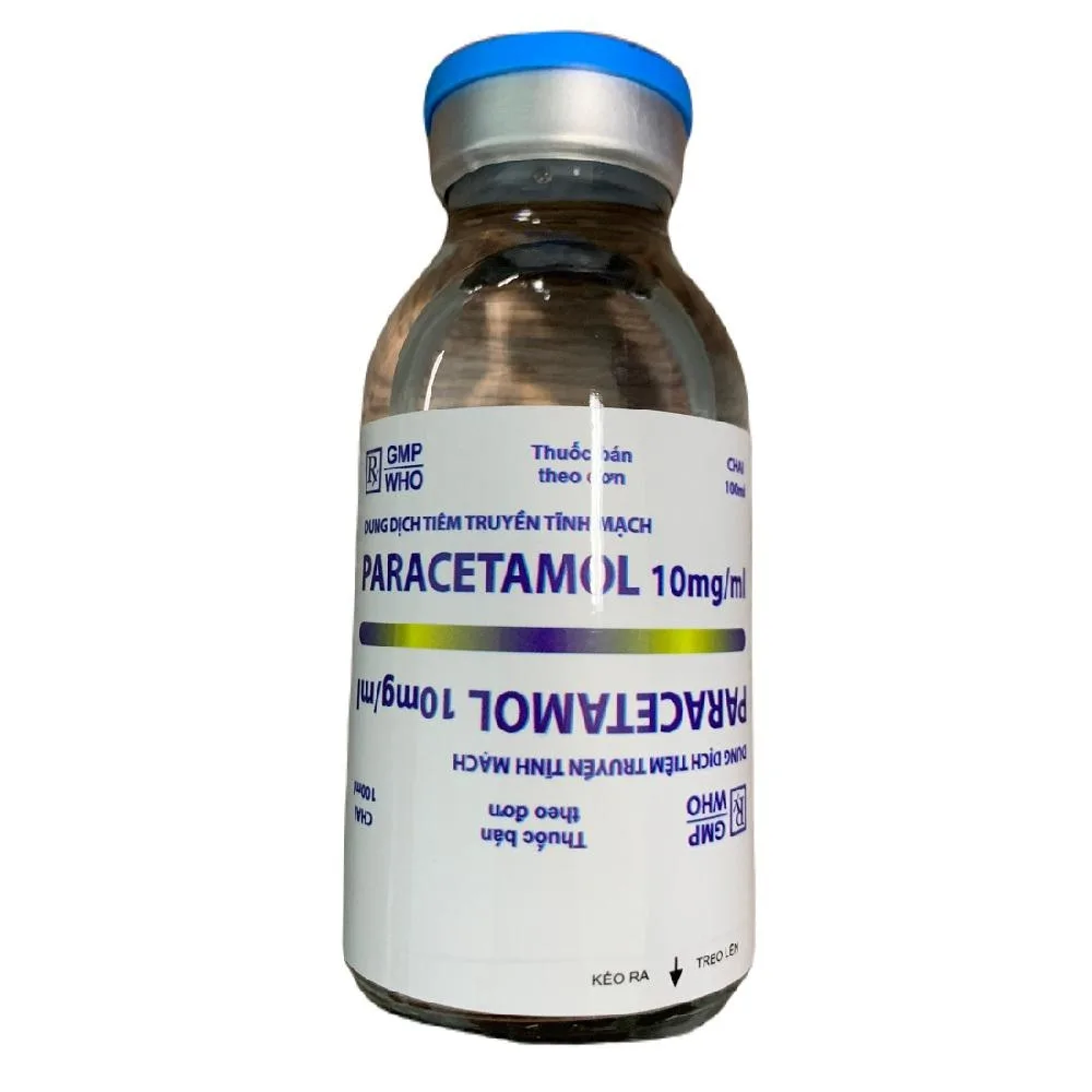 Hình ảnh Dung dịch tiêm truyền tĩnh mạch Paracetamol 10mg/ml Allomed giảm các triệu chứng đau và sốt, đau đầu