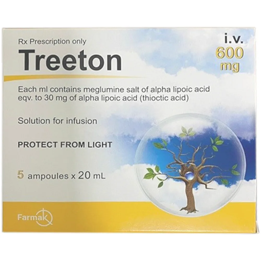 Hình ảnh Dung dịch tiêm truyền Treeton Farmak điều trị dị cảm trong bệnh đa thần kinh đái tháo đường (5 ống x 20ml)