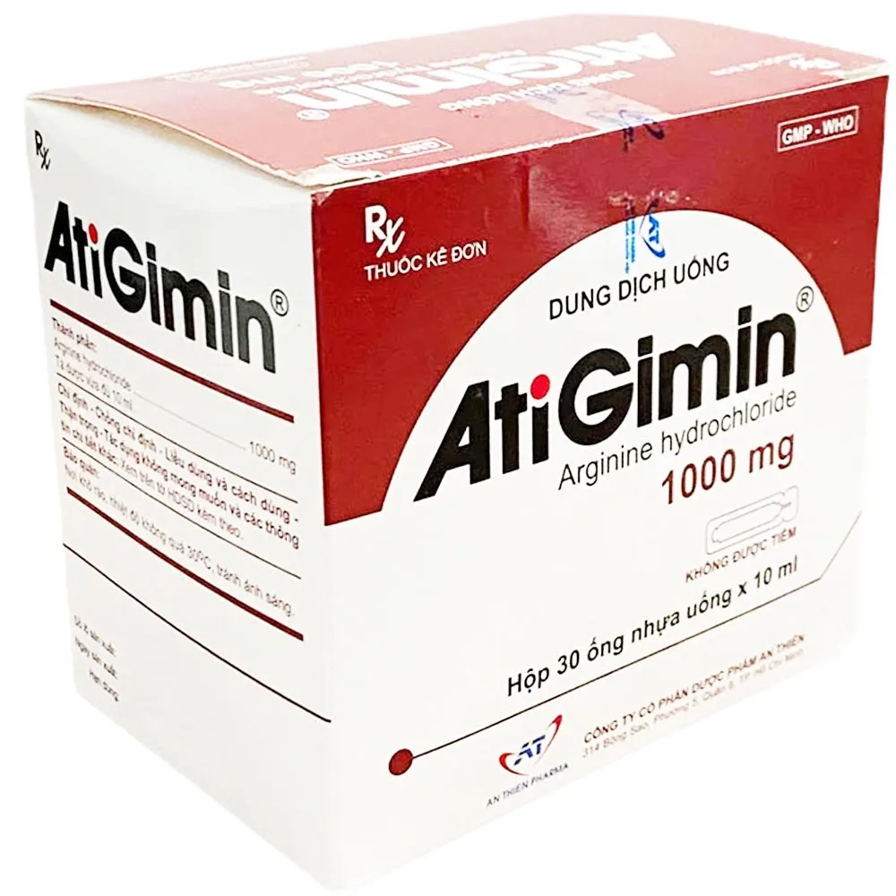 Hình ảnh Dung dịch uống AtiGimin 1000mg An Thiên Pharma điều trị tăng amomiac máu (30 ống x 10ml)