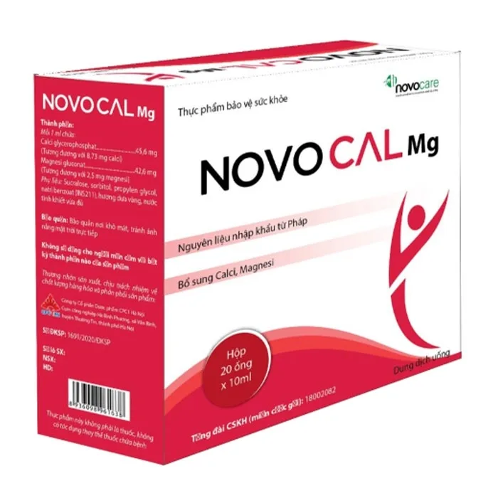 Hình ảnh Dung dịch uống Novocal 10ml CPC1HN bổ trợ cho suy nhược chức năng, bổ sung calci, magnesi (20 ống)