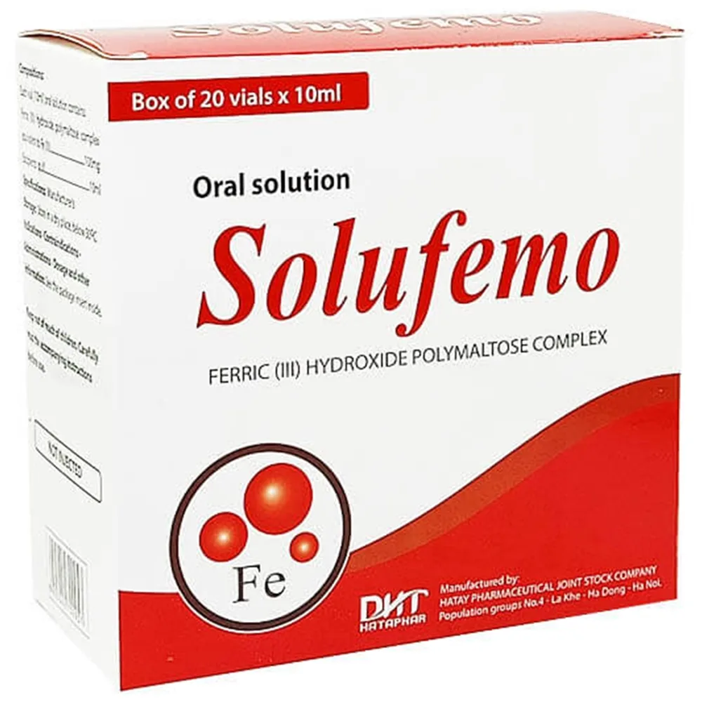 Hình ảnh Dung dịch uống Solufemo Hataphar điều trị và dự phòng thiếu máu (20 ống)