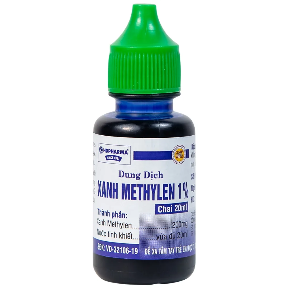 Hình ảnh Dung dịch Xanh Methylen 1% Hải Dương sát khuẩn, điều trị viêm da mủ (20ml)