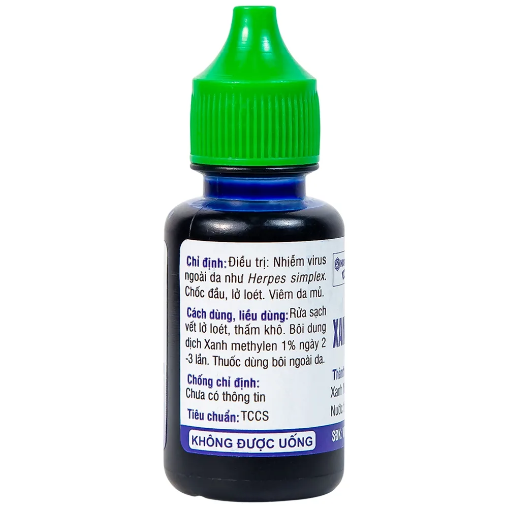 Hình ảnh Dung dịch Xanh Methylen 1% Hải Dương sát khuẩn, điều trị viêm da mủ (20ml)