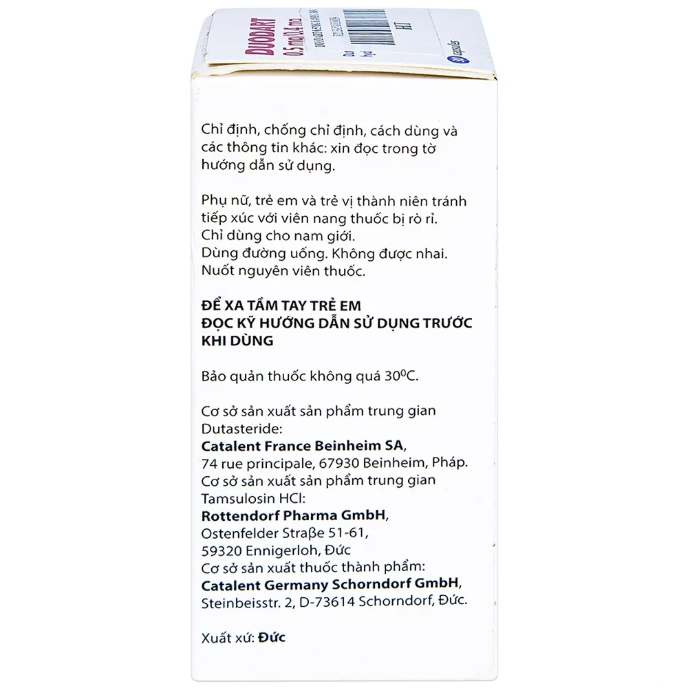 Hình ảnh Thuốc Duodart 0.5mg/0.4mg GSK điều trị bệnh phì đại lành tính tuyến tiền liệt (30 viên)