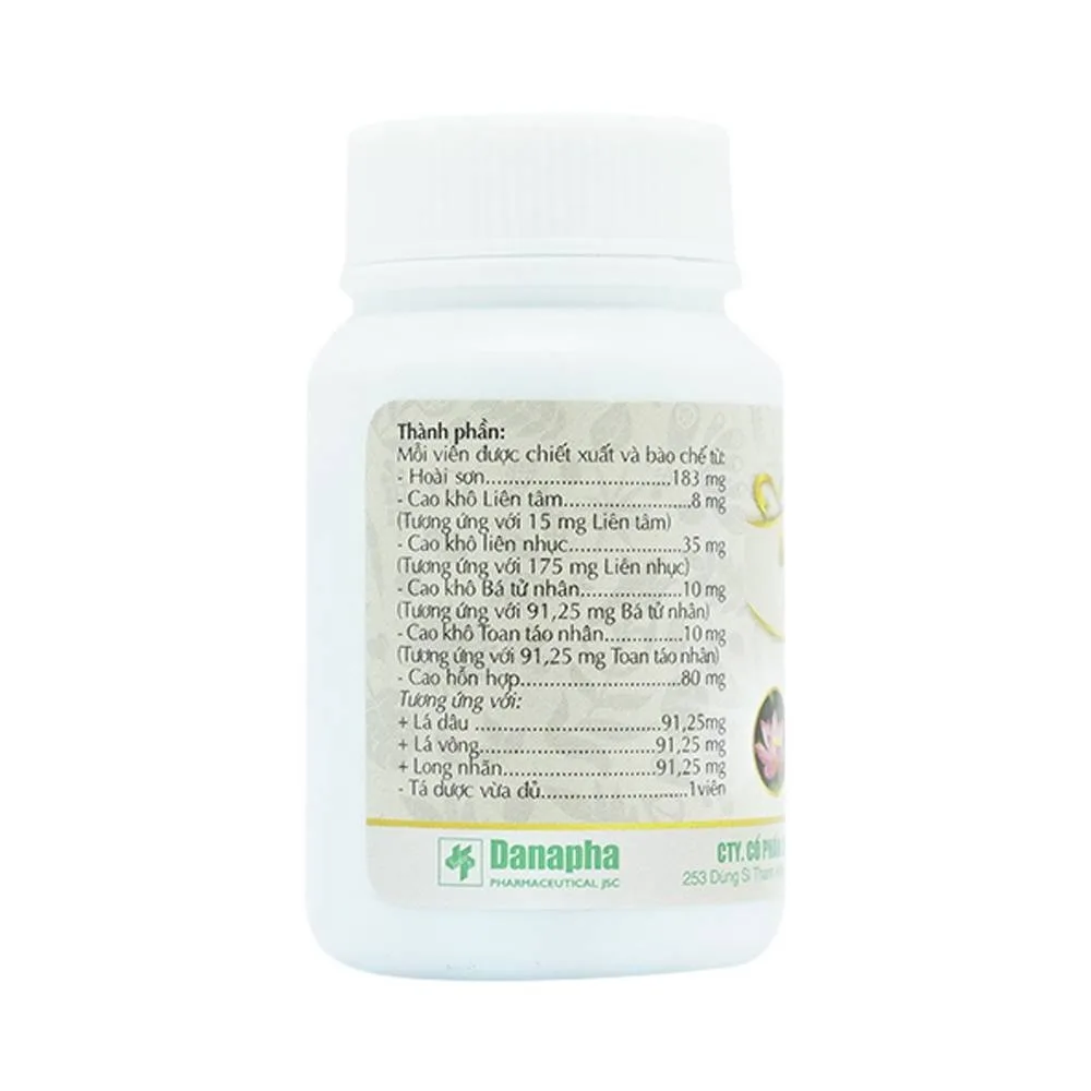 Hình ảnh Thuốc Dưỡng Tâm An Thần Danapha điều trị mất ngủ do lo âu, làm việc quá sức (100 viên)