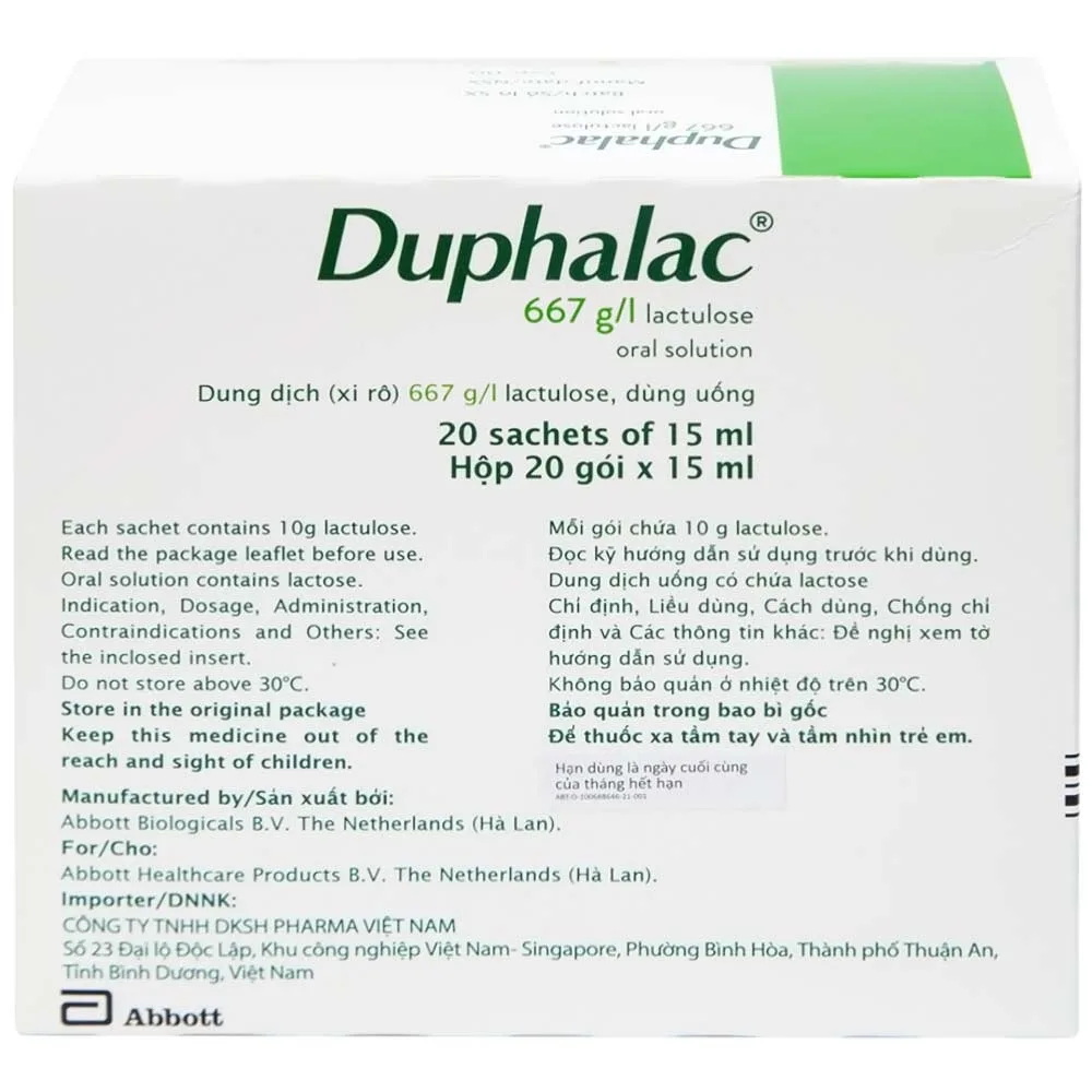 Hình ảnh Duphalac (Lactulose) điều trị táo bón hiệu quả và tăng cường lợi khuẩn ruột (20 gói x 15ml)