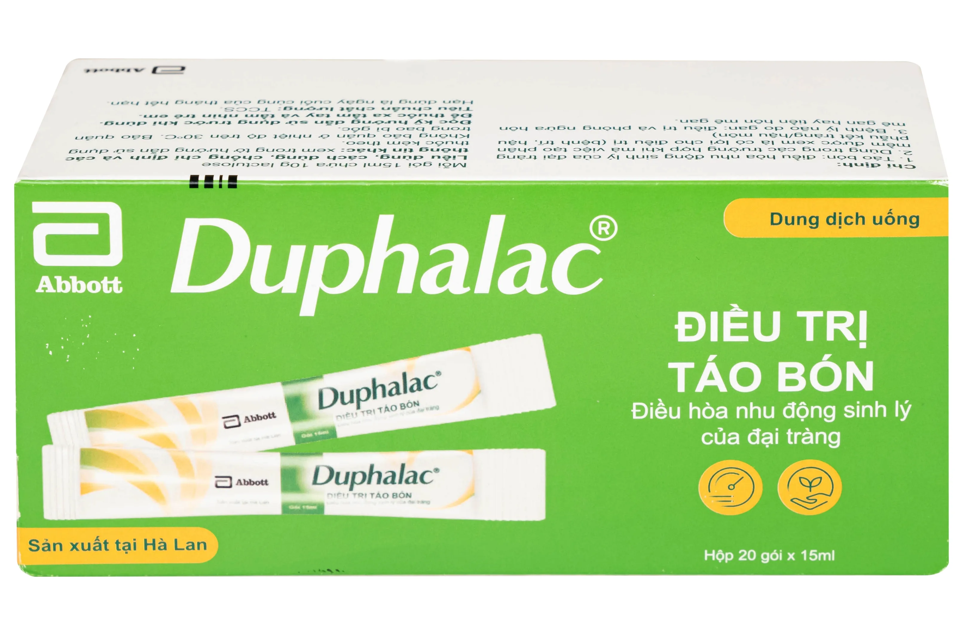Hình ảnh Thuốc Duphalac Abbott điều trị táo bón, điều hòa nhu động sinh lý của đại tràng (20 gói x 15ml)