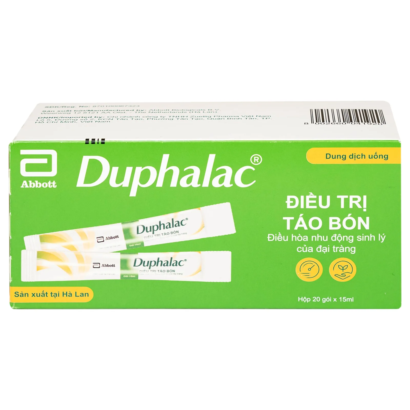 Hình ảnh Thuốc Duphalac Abbott điều trị táo bón, điều hòa nhu động sinh lý của đại tràng (20 gói x 15ml)