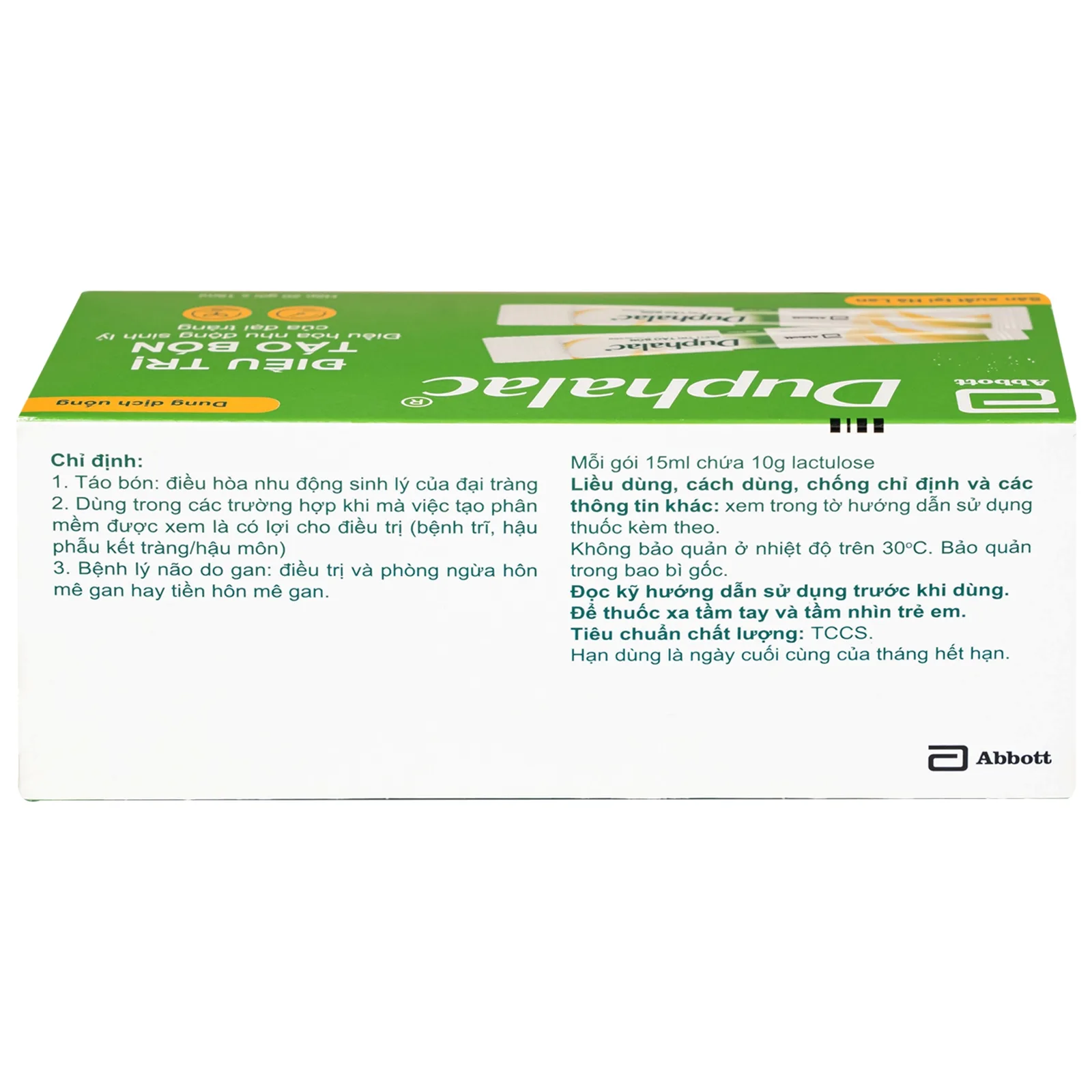 Hình ảnh Thuốc Duphalac Abbott điều trị táo bón, điều hòa nhu động sinh lý của đại tràng (20 gói x 15ml)