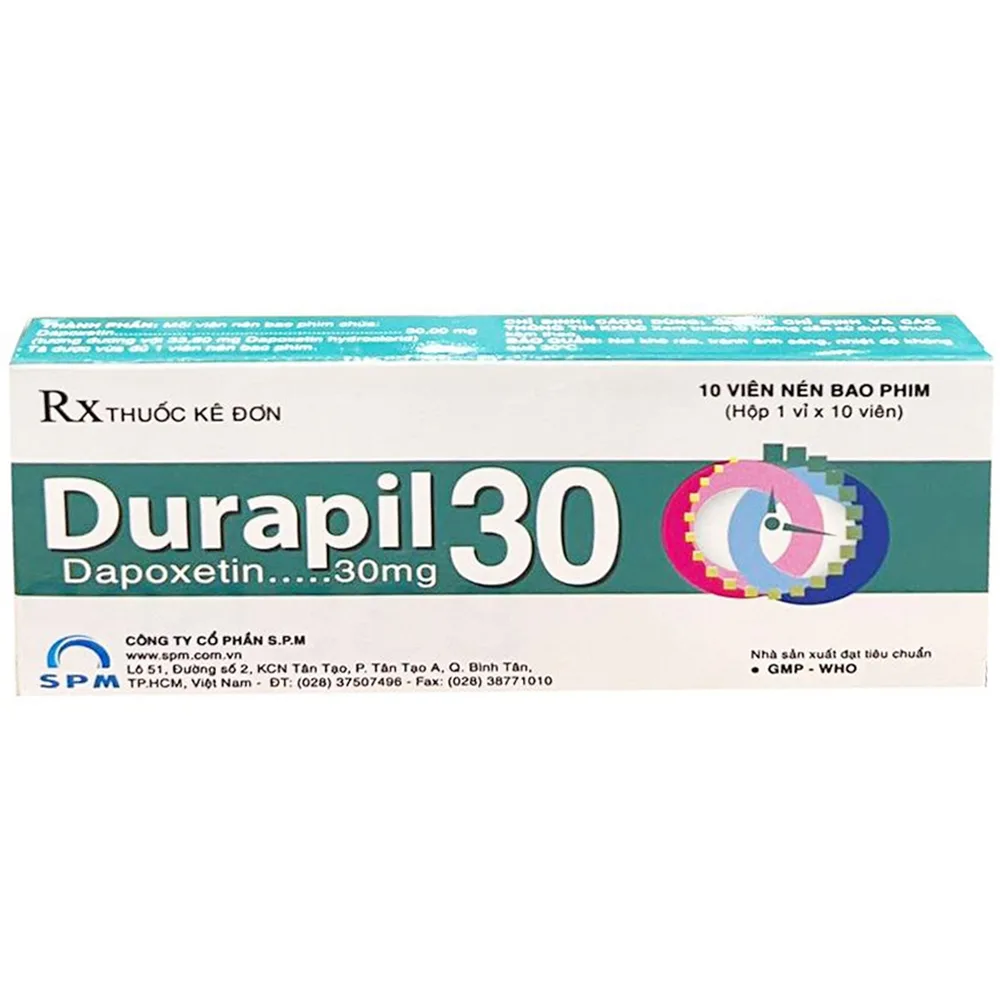 Hình ảnh Thuốc Durapil 30 S.P.M điều trị xuất tinh sớm ở nam giới (1 vỉ x 10 viên)