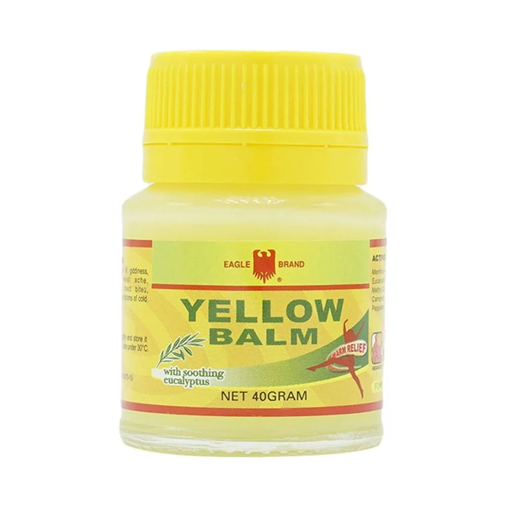Hình ảnh Cao vàng Con Ó Eagle Brand Yellow Balm Borden giảm đau đầu, choáng váng, chóng mặt (12 hộp x 40g)