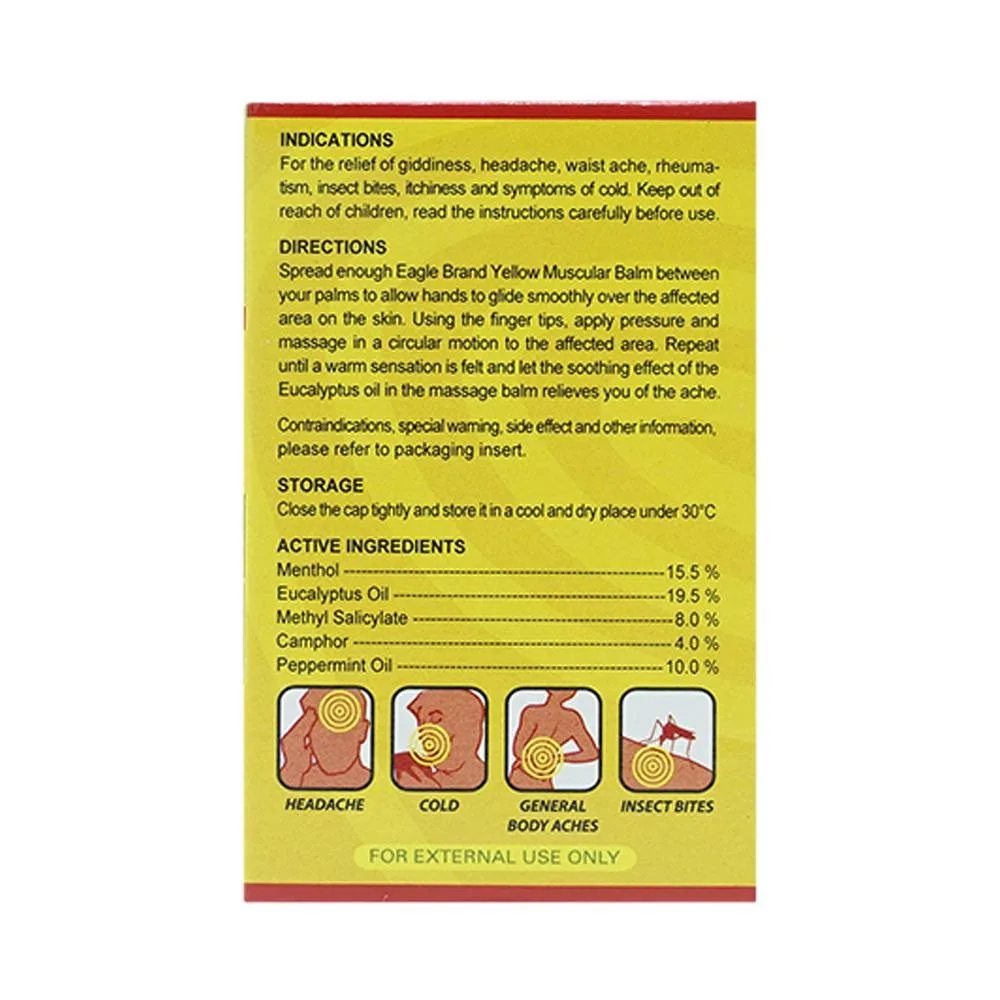 Hình ảnh Cao vàng Con Ó Eagle Brand Yellow Balm Borden giảm đau đầu, choáng váng, chóng mặt (12 hộp x 40g)