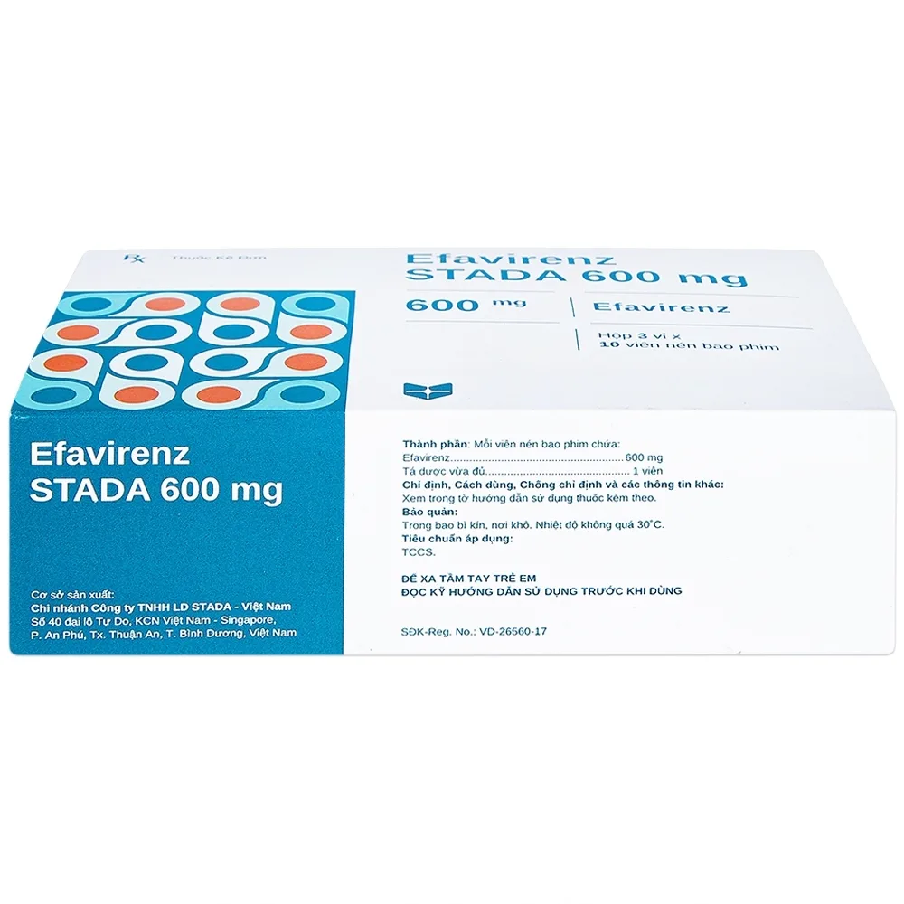 Hình ảnh Thuốc Efavirenz Stella 600mg phòng ngừa sau phơi nhiễm HIV (3 vỉ x 10 viên)
