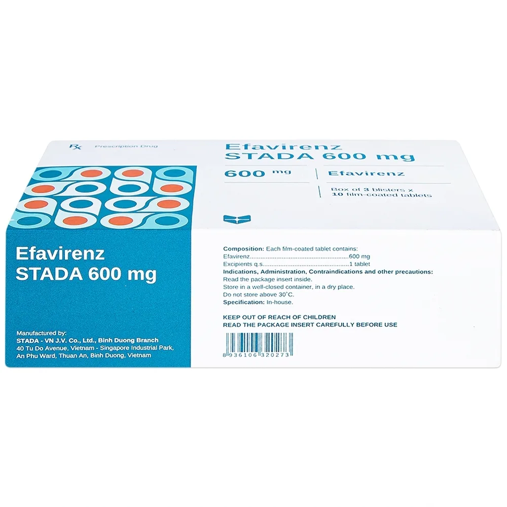 Hình ảnh Thuốc Efavirenz Stella 600mg phòng ngừa sau phơi nhiễm HIV (3 vỉ x 10 viên)