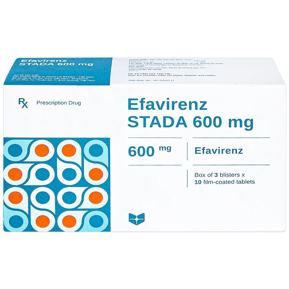 Hình ảnh Thuốc Efavirenz Stella 600mg phòng ngừa sau phơi nhiễm HIV (3 vỉ x 10 viên)
