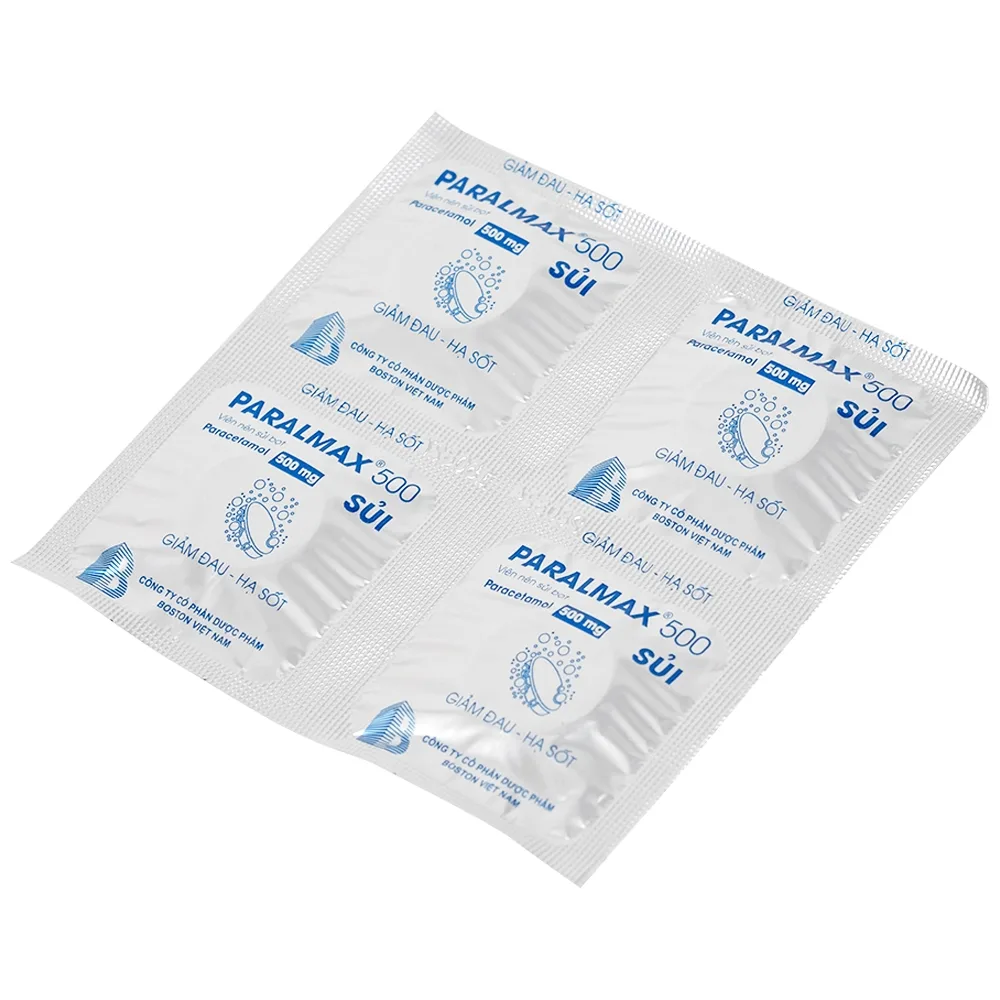 Hình ảnh Viên sủi Effer-Paralmax 500 Boston giảm các chứng đau nhẹ đến vừa, đau đầu, đau răng (5 vỉ x 4 viên)