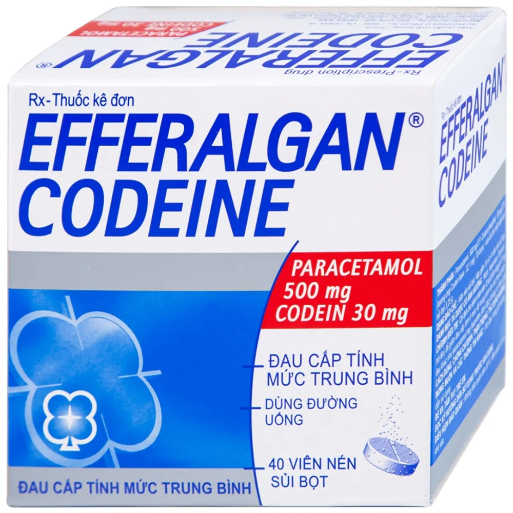 Hình ảnh Viên sủi Efferalgan Codeine giảm đau cấp tính mức độ trung bình (10 vỉ x 4 viên)