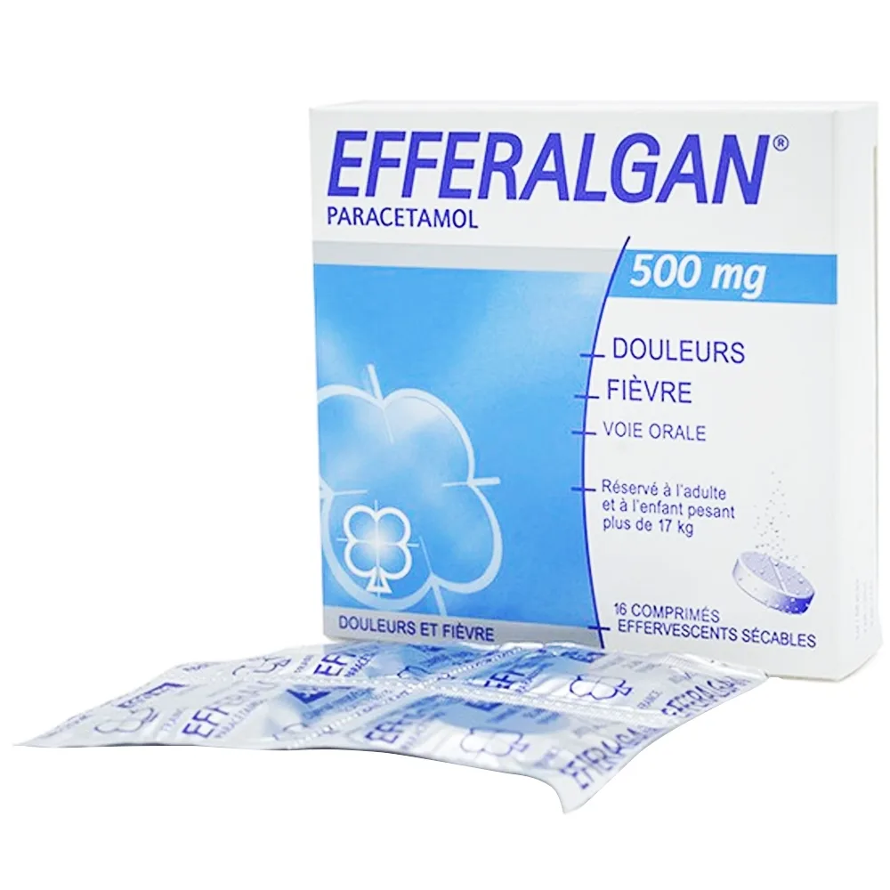 Hình ảnh Viên sủi Efferalgan 500mg UPSA SAS giảm đau, hạ sốt (4 vỉ x 4 viên)